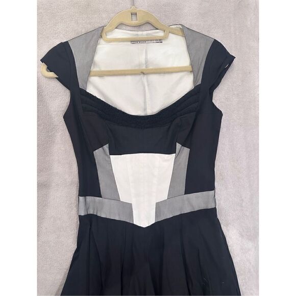 KAREN MILLEN size 6 women’s dress black white and silver - Picture 2 of 7